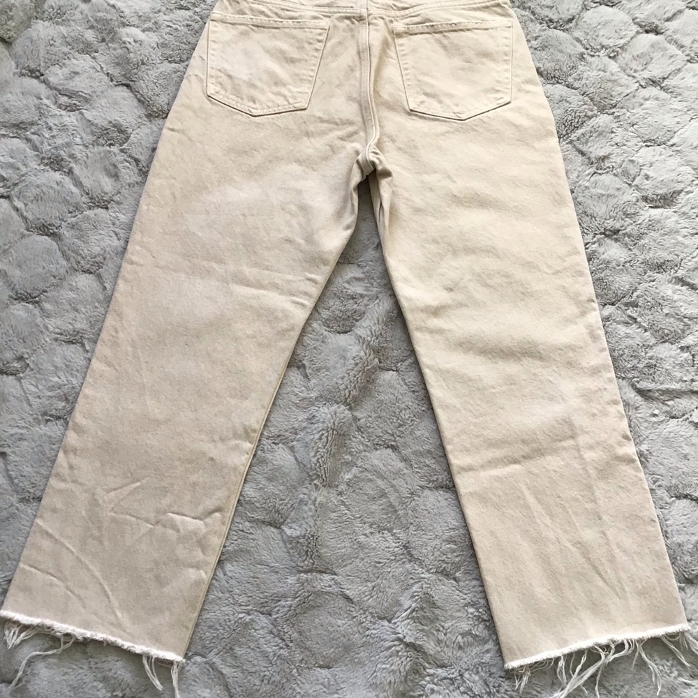 Zara Join Life cream High Waisted Button Fly Jeans Size 8 - Picture 5 of 11